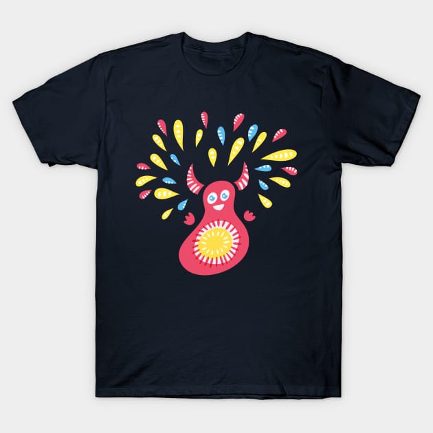 Happy Jumping Character T-Shirt by Boriana Giormova